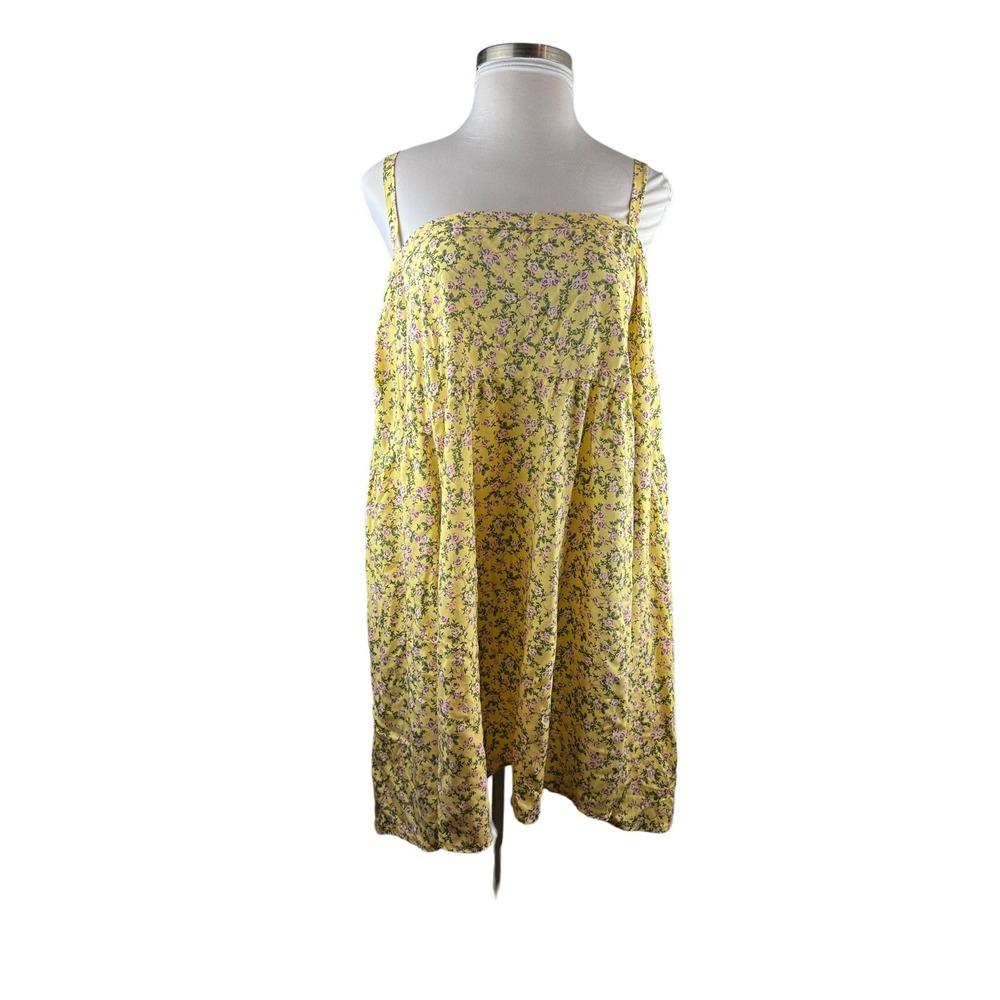 NWT Torrid Mini Challis Sleeveless Dress Yellow Tinted Roses Sundress Size 4 4X - Picture 2 of 6